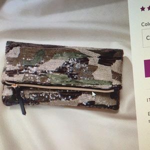 Stella&dot Margeaux clutch in camo sequins